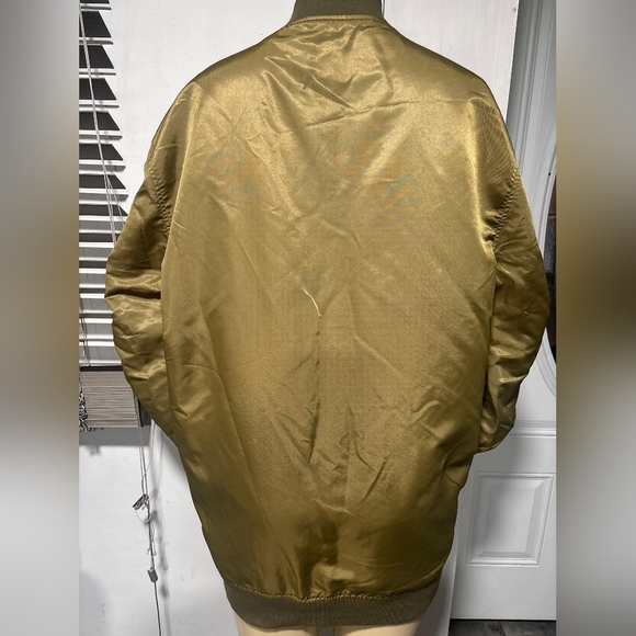 Chic Olive Bomber Jacket for Women XL - Picture 6 of 10